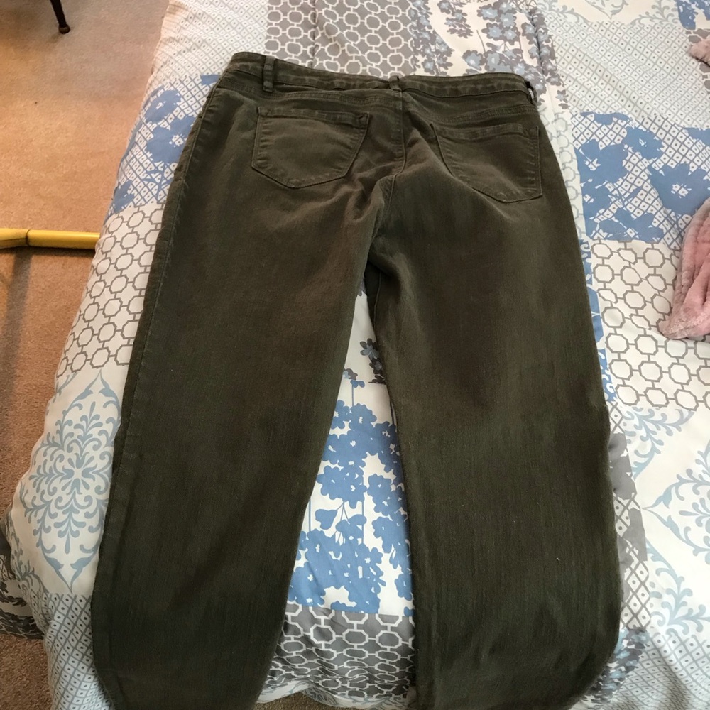 Olive green fall jeans